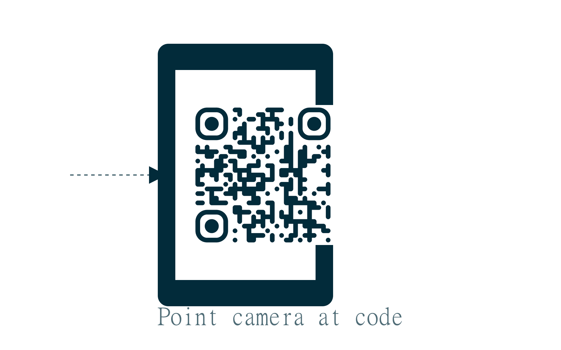 Smartphone scanning a real QR code